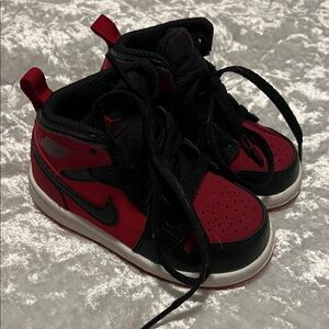 Jordan Kids Black and Red Sneakers